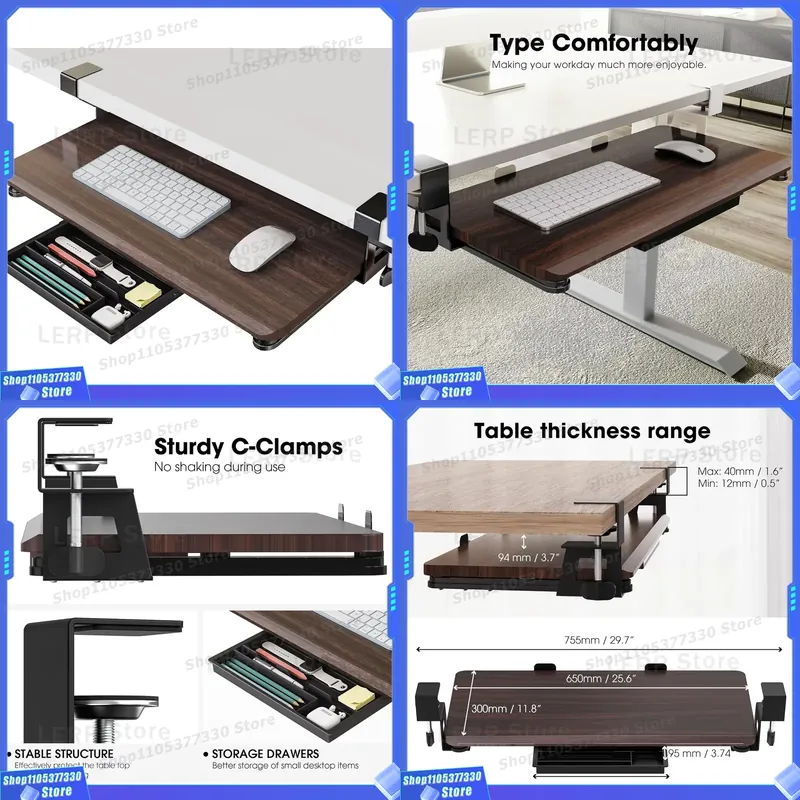 Keyboard Drawer Under - C Type Clip On Sliding Keyboard
