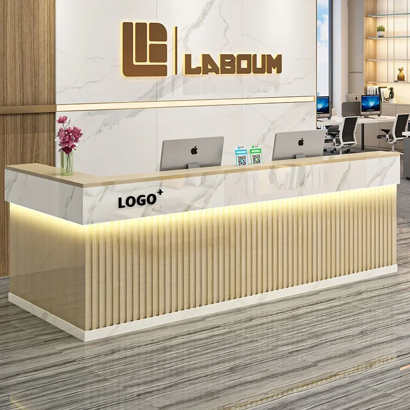 Office Furniture Bali - c13-Aesthetic Modern Reception Desk Luxury Trendy