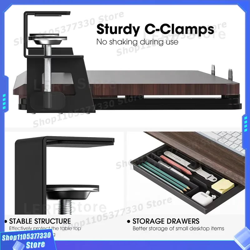 C Type Clip On Sliding Keyboar - Keyboard Drawer Under ulasan dan harga