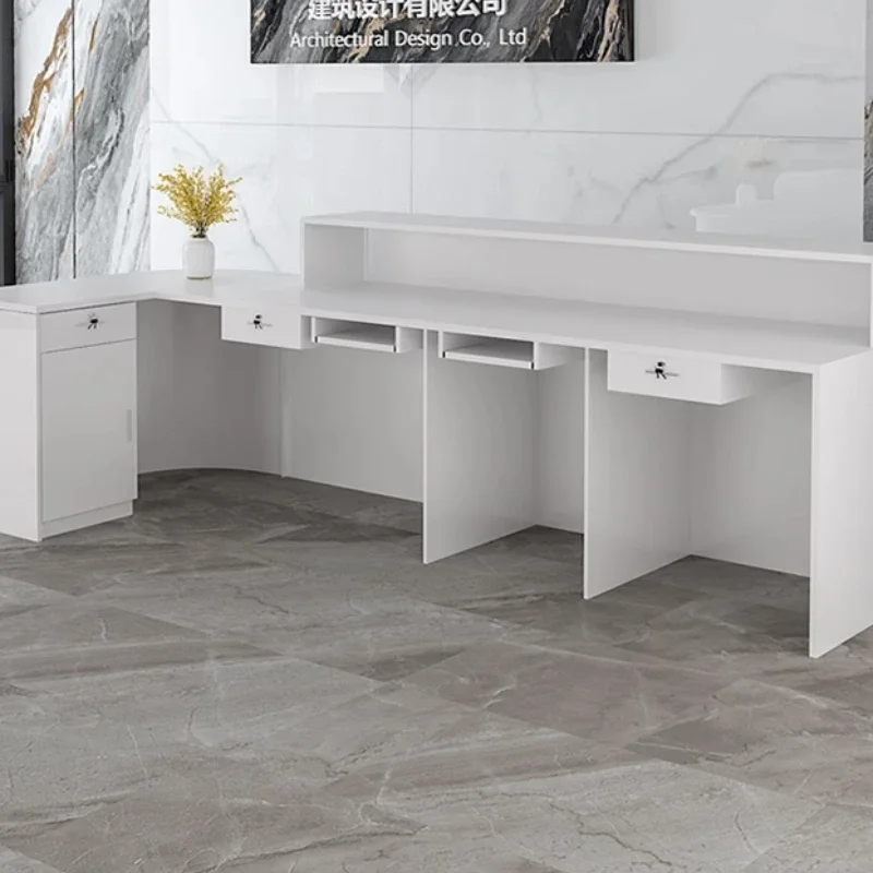 Storage Luxury Reception Desk  - Office Furniture Bali ulasan dan harga