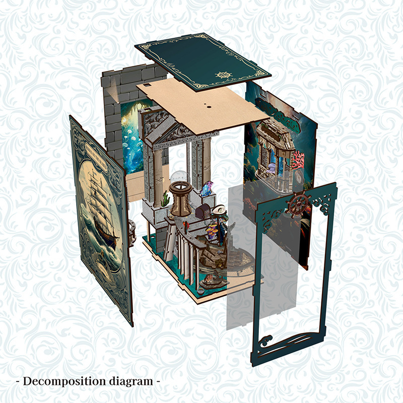 3D Wooden DIY Bookend Puzzle H - Office Furniture Plan ulasan dan harga