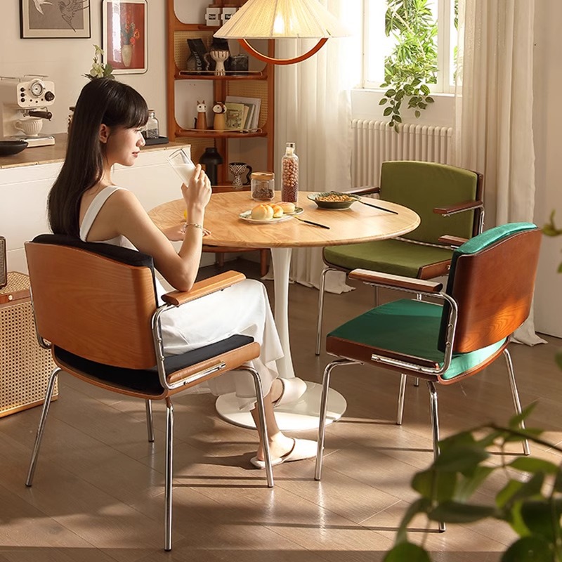 Solid Wood Backrest Dining Cha - Office Furniture Second Hand ulasan dan harga