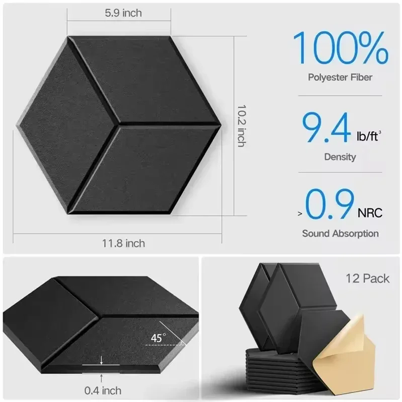 12 Pcs Self-Adhesive Hexagon S - Office Furniture Plan ulasan dan harga