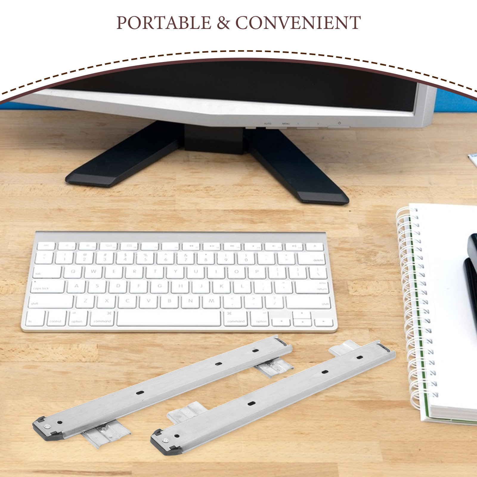 2Pcs Metal Keyboard Drawer Sli - Keyboard Drawer Under ulasan dan harga