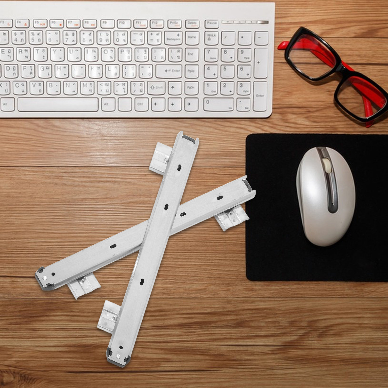 2Pcs Metal Keyboard Drawer Sli - Keyboard Drawer Under ulasan dan harga