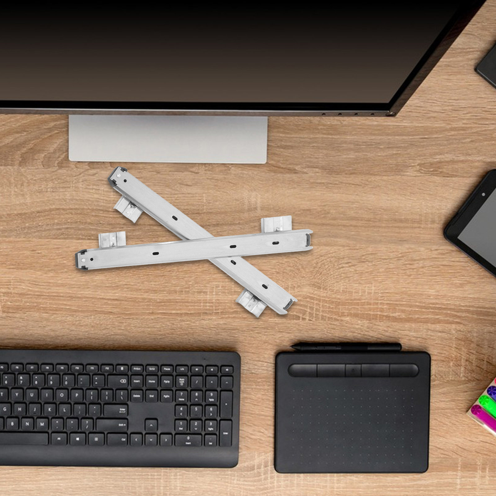 2Pcs Metal Keyboard Drawer Sli - Keyboard Drawer Under ulasan dan harga