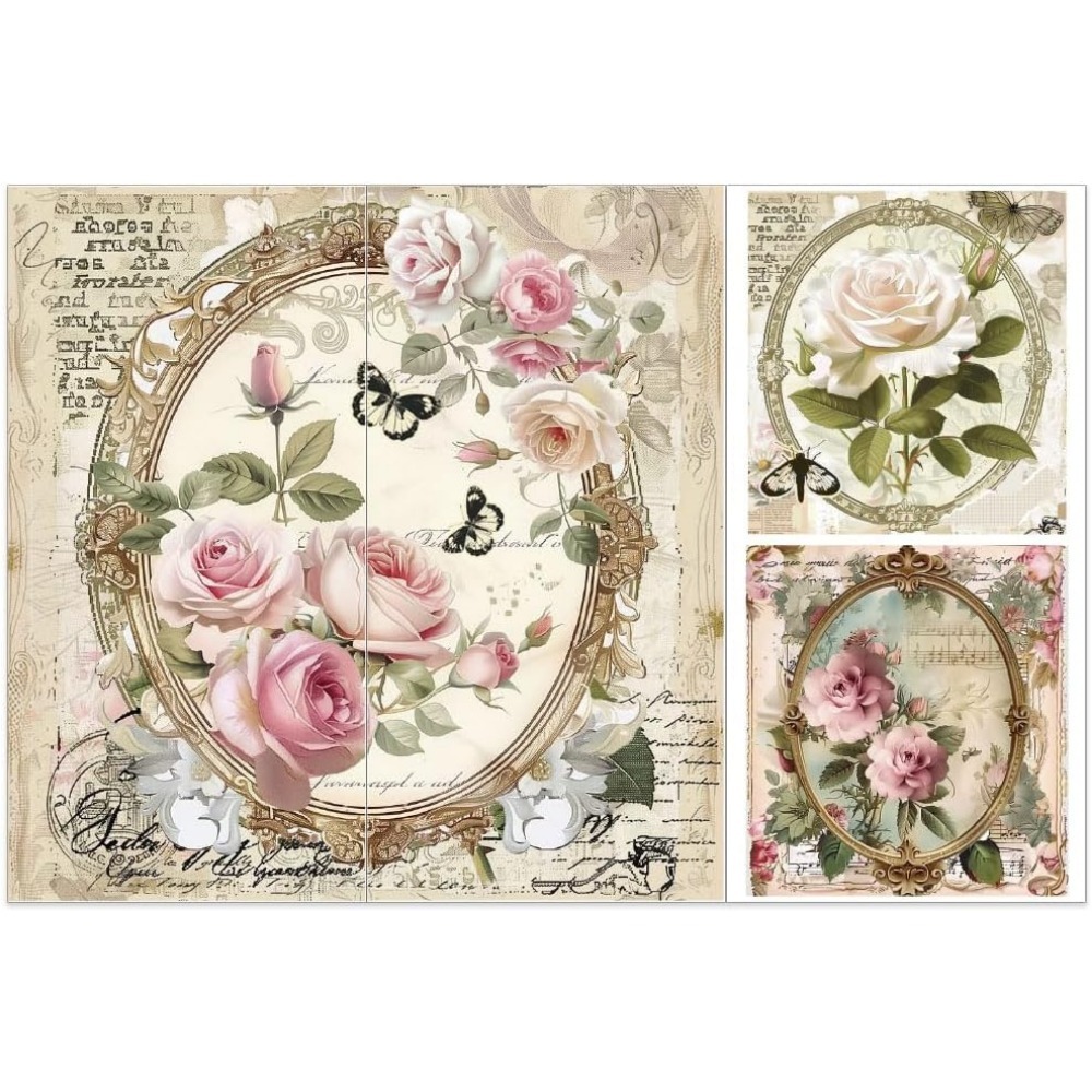 3pcs/Set Rose Rub on Transfers - Office Furniture Plan ulasan dan harga