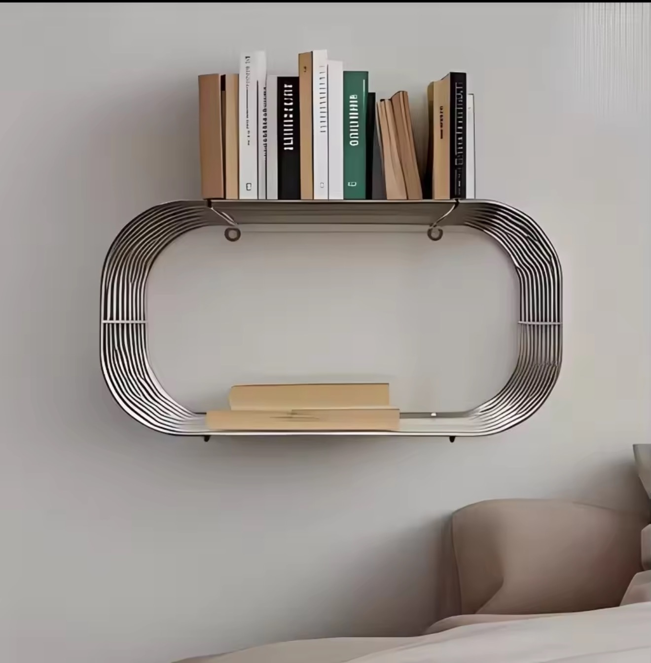 Metal Wall Shelf, Oval Floatin - Office Furniture Plan ulasan dan harga