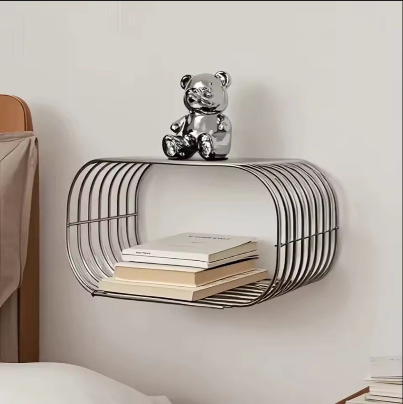 Metal Wall Shelf, Oval Floatin - Office Furniture Plan ulasan dan harga